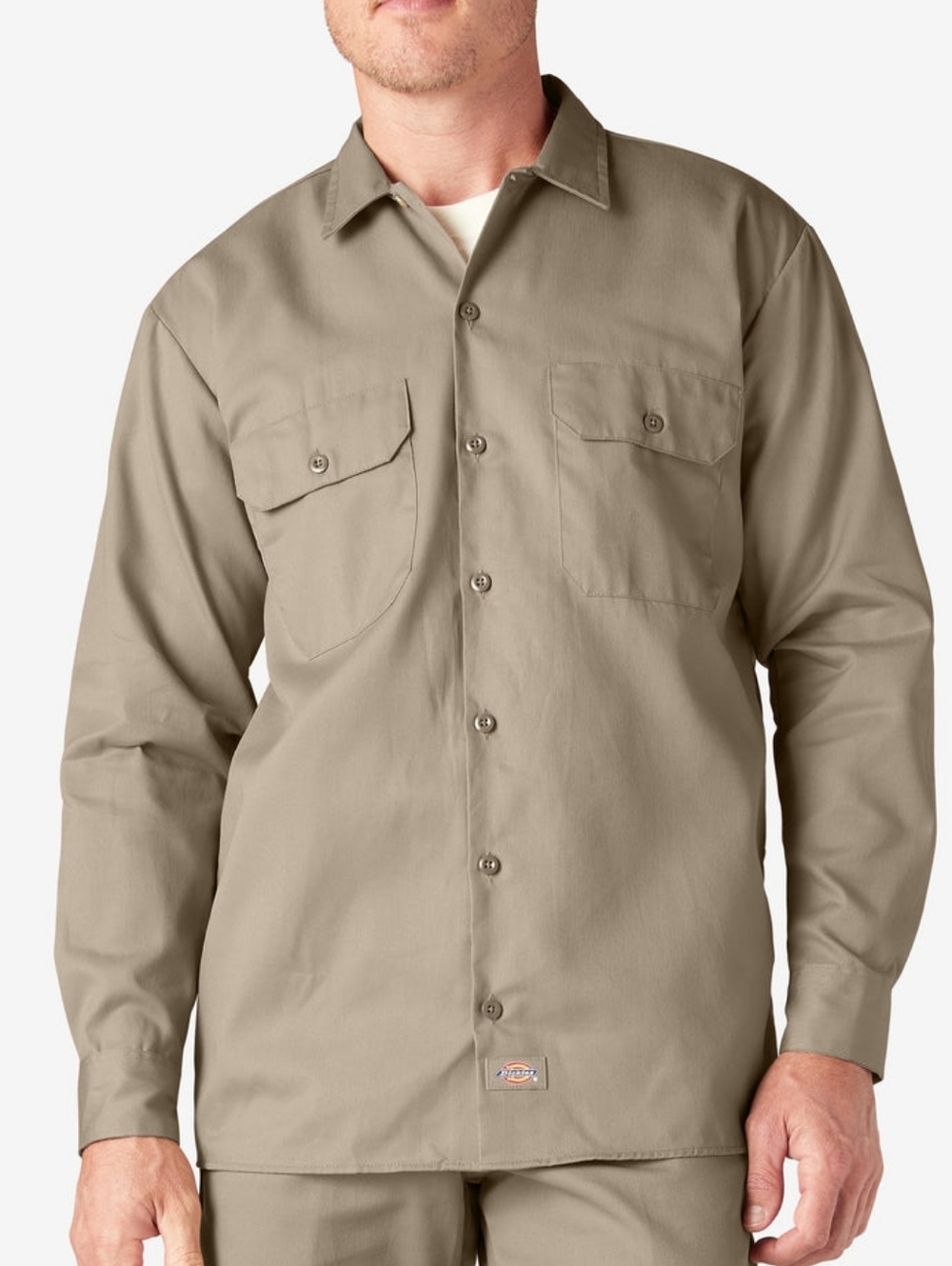 Dickies Mens Long Sleeve Workshirt - Desert Sand - Small